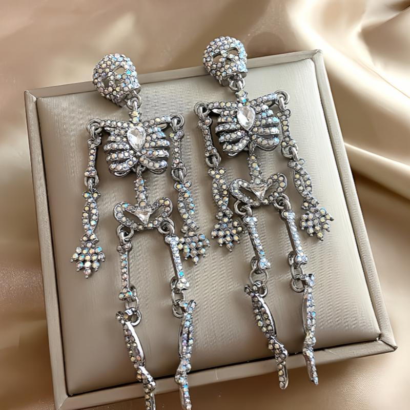 Halloween 14K Gold-Plated Skull Earrings