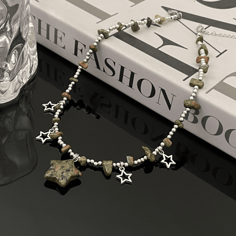 Irregular Glass Star Necklaces
