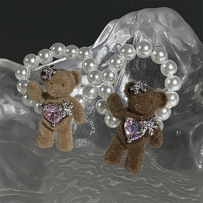 Plush Bear Beaded Rings