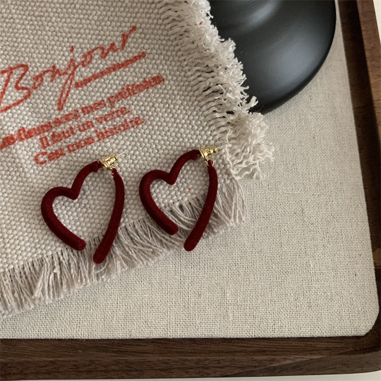 Silver Post Heart Design Earrings