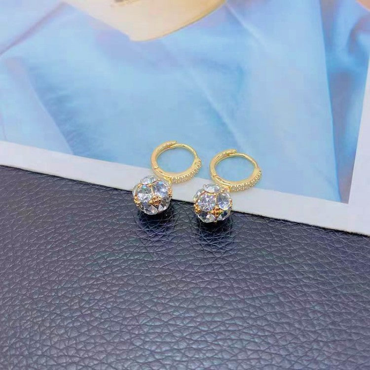 14K Gold-plated Bling Ball Earrings