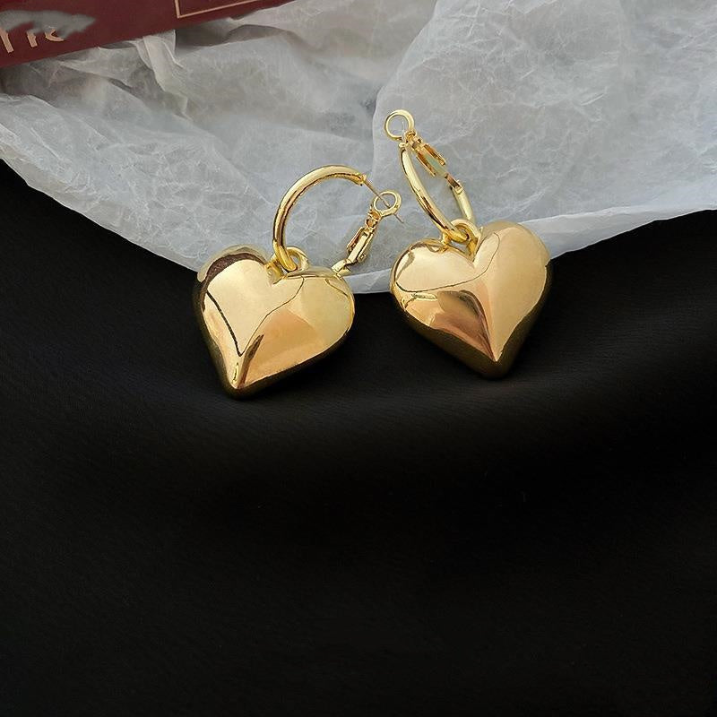 Silver Post Luxury Heart Earrings