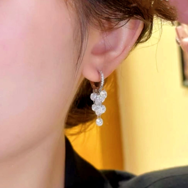 Silver Post Zircon Diamond Earrings