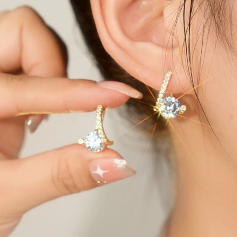 Silver Post Zircon Earrings