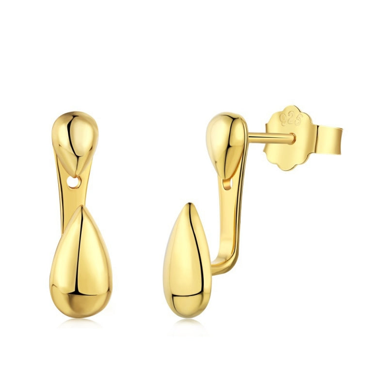 Sterling Silver 18K Gold-Plated Water Drop Earrings