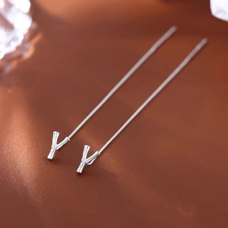 Sterling Silver 26 Letters Threader Earrings