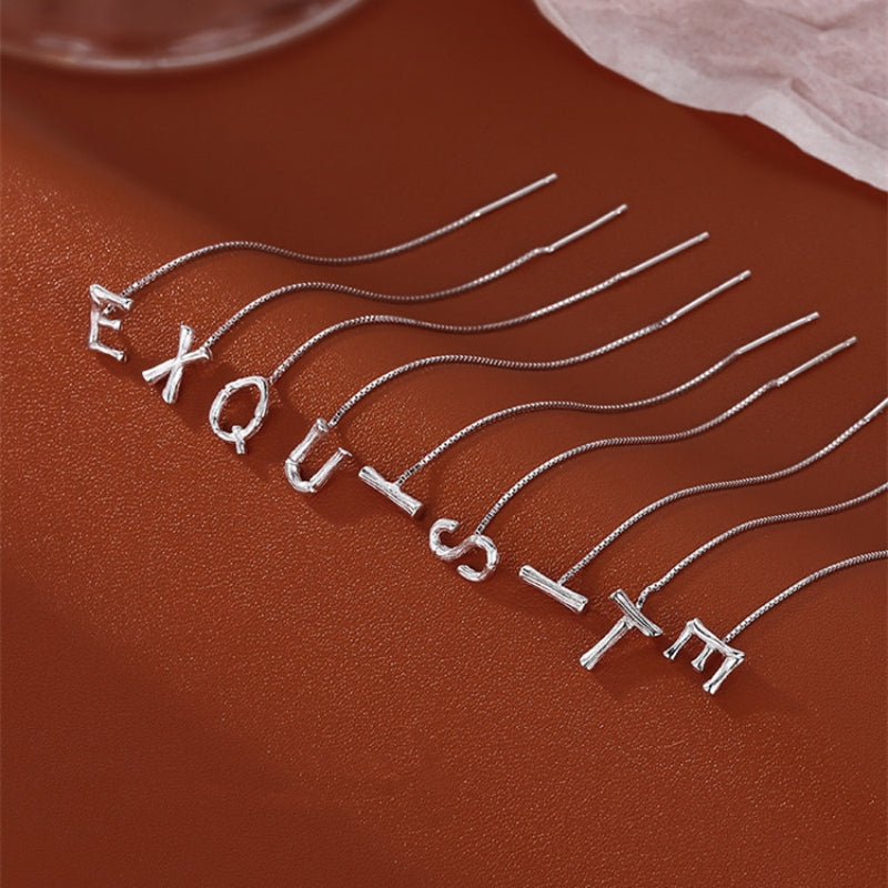 Sterling Silver 26 Letters Threader Earrings