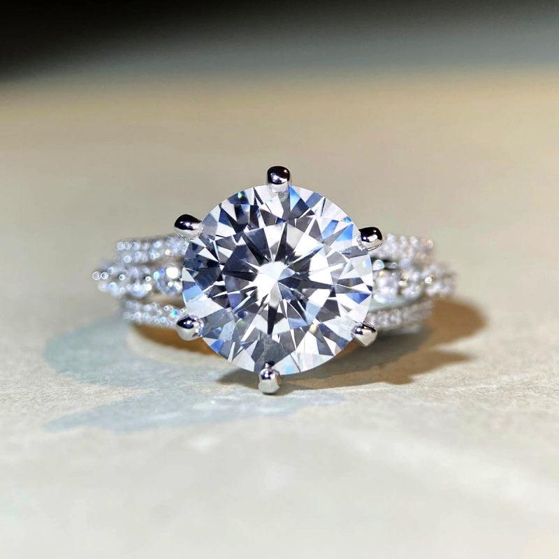 Sterling Silver 5 Carat Moissanite Rings