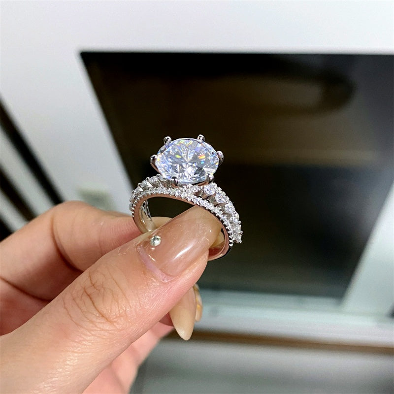 Sterling Silver 5 Carat Moissanite Rings