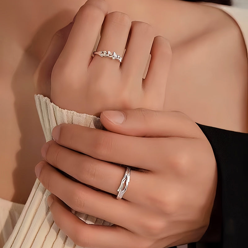 Sterling Silver Adjustable Couple Rings