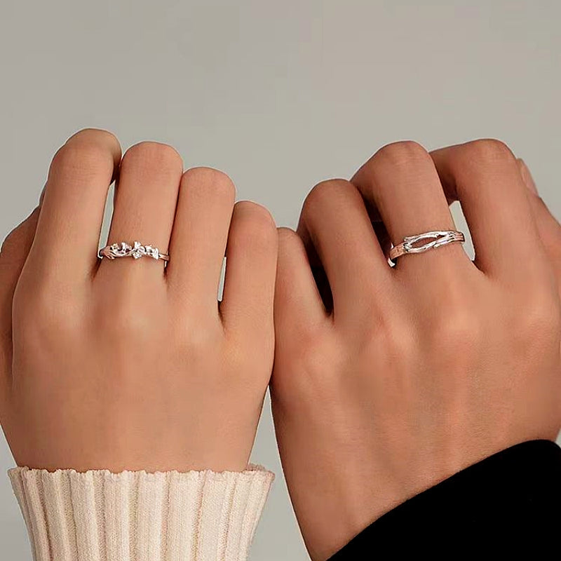 Sterling Silver Adjustable Couple Rings