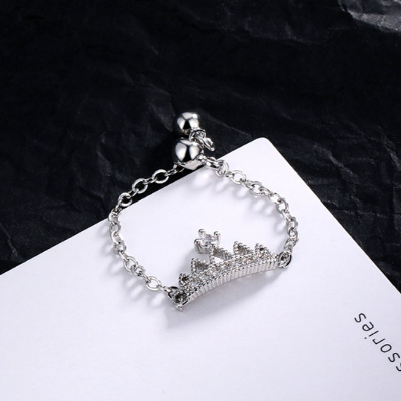 Sterling Silver Adjustable Valentine's Day Queen Rings