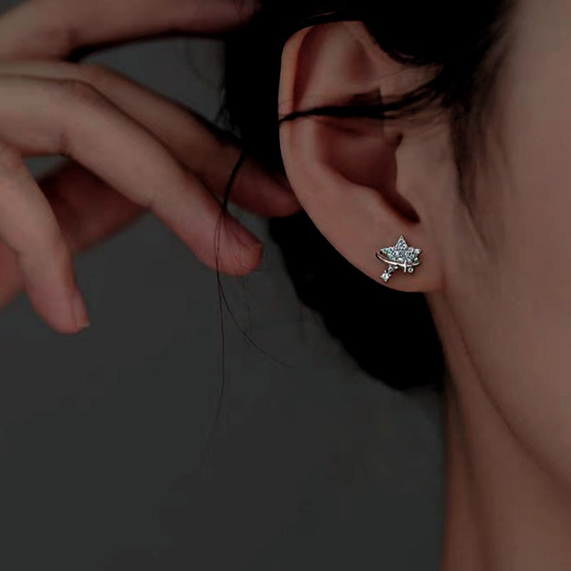 Sterling Silver Asymmetrical Star Earrings