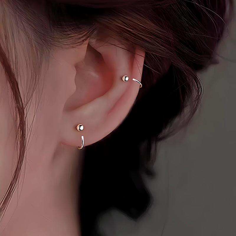 Sterling Silver Bean Ear Hook Earrings