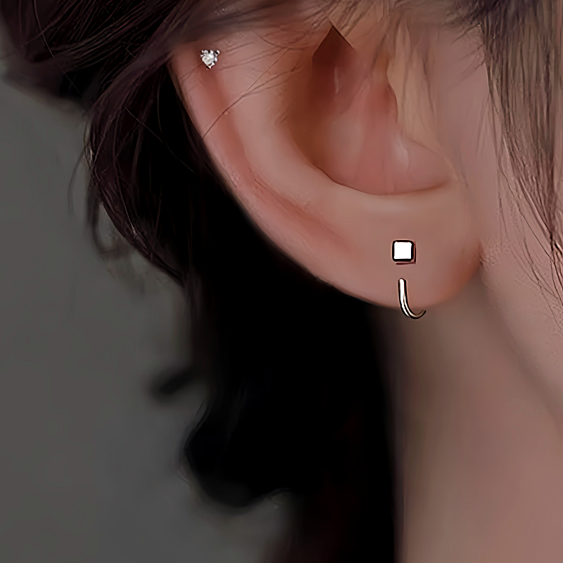 Sterling Silver Bean Ear Hook Earrings