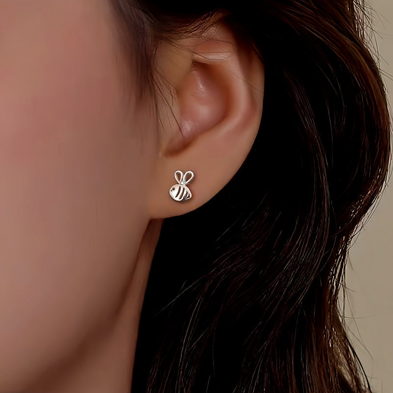 Sterling Silver Bee Stud Earring