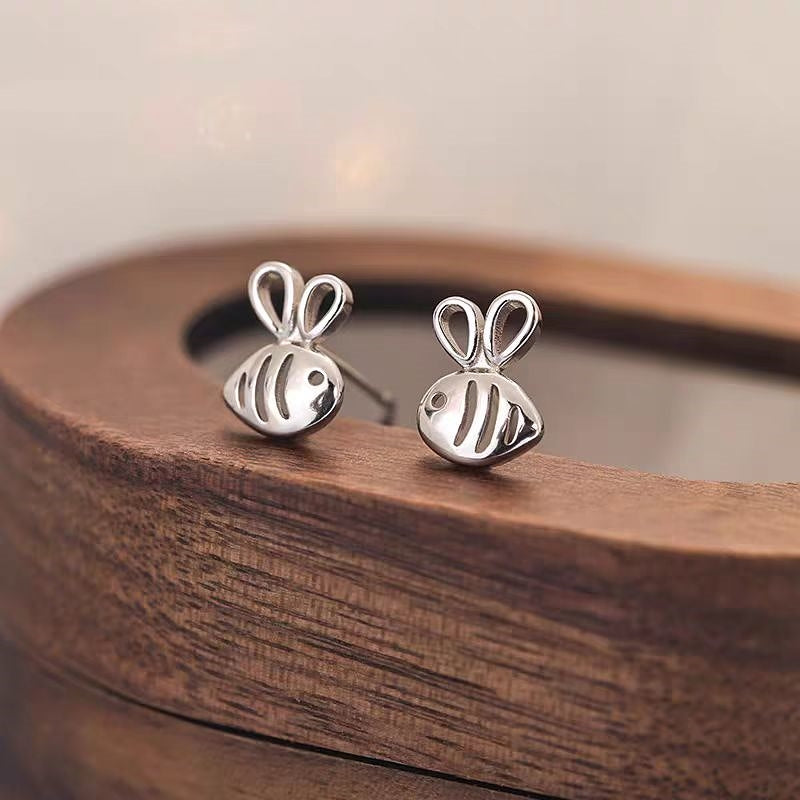 Sterling Silver Bee Stud Earring
