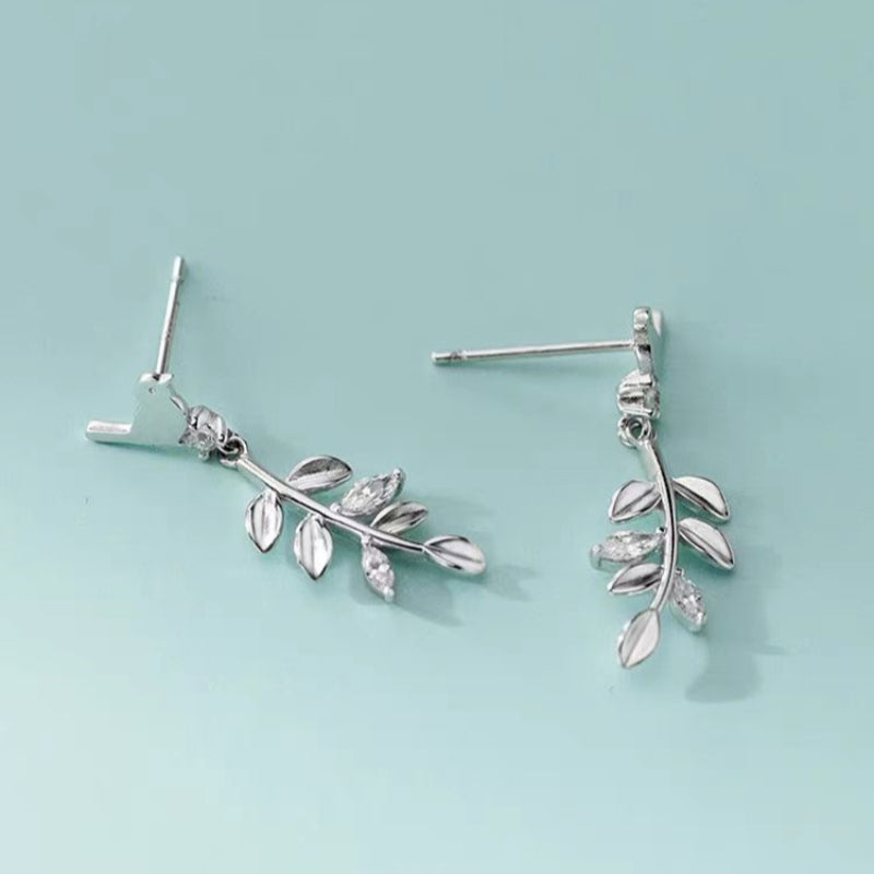 Sterling Silver Bird Tassel Earrings