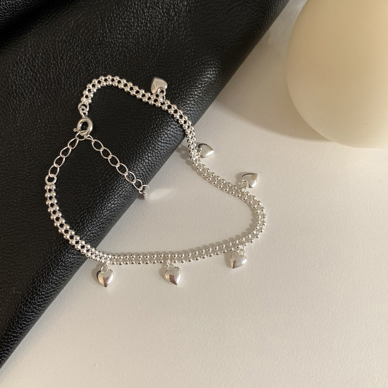 Sterling Silver Butterfly And Heart Bracelets