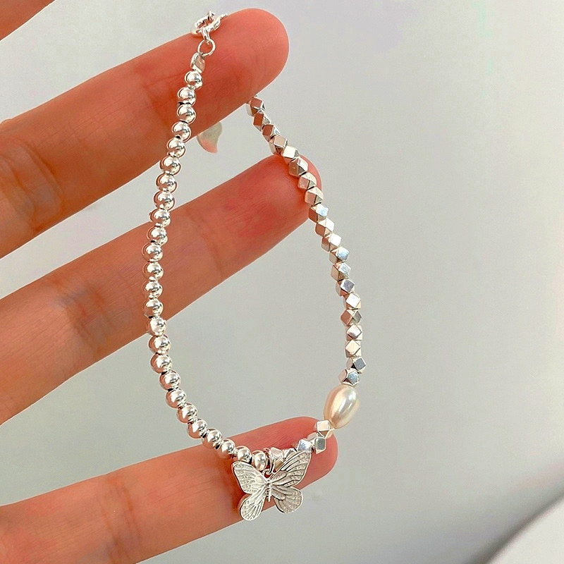 Sterling Silver Butterfly Pearl Bracelets