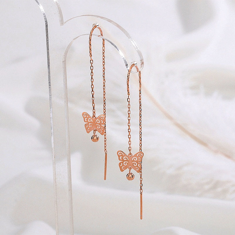 Sterling Silver Butterfly Threader Earrings