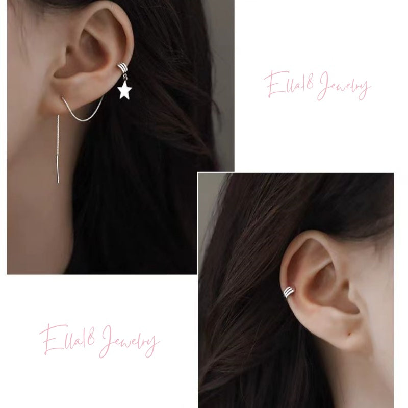 Sterling Silver C-Shaped Earrings