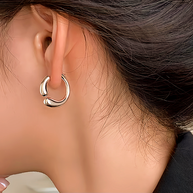 Sterling Silver C-Shaped Earrings