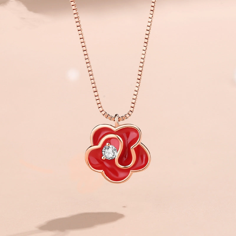 Sterling Silver Camellia Necklaces