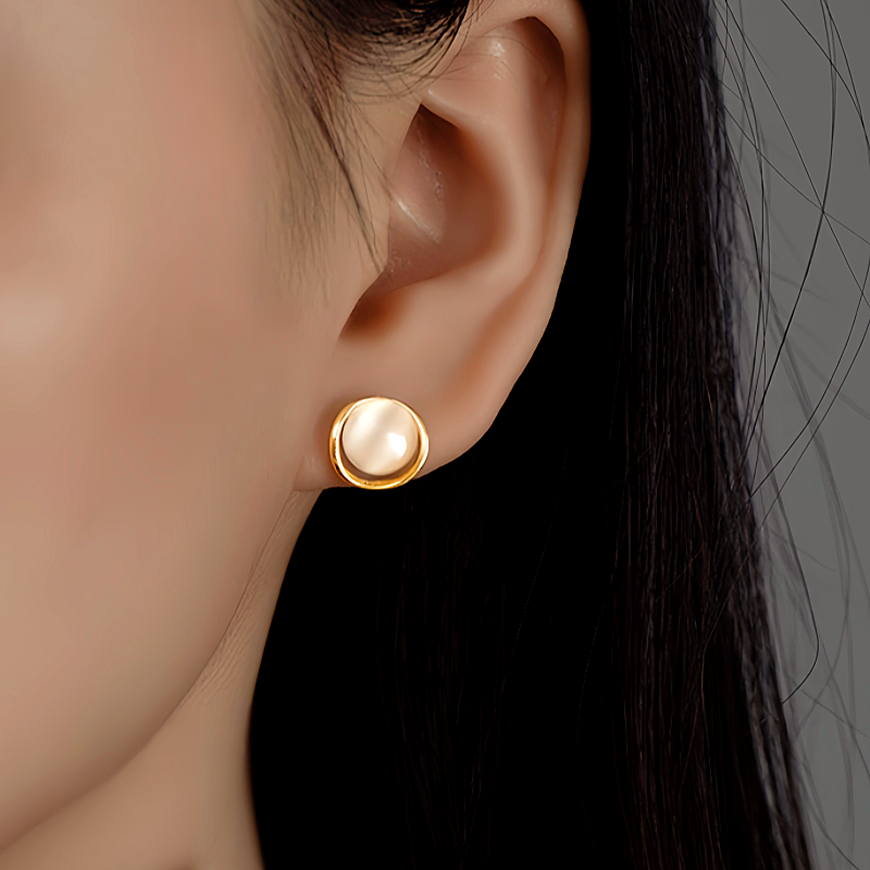 Sterling Silver Cat's Eye Stud Earrings