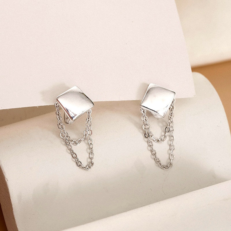 Sterling Silver Chain Tassel Earrings