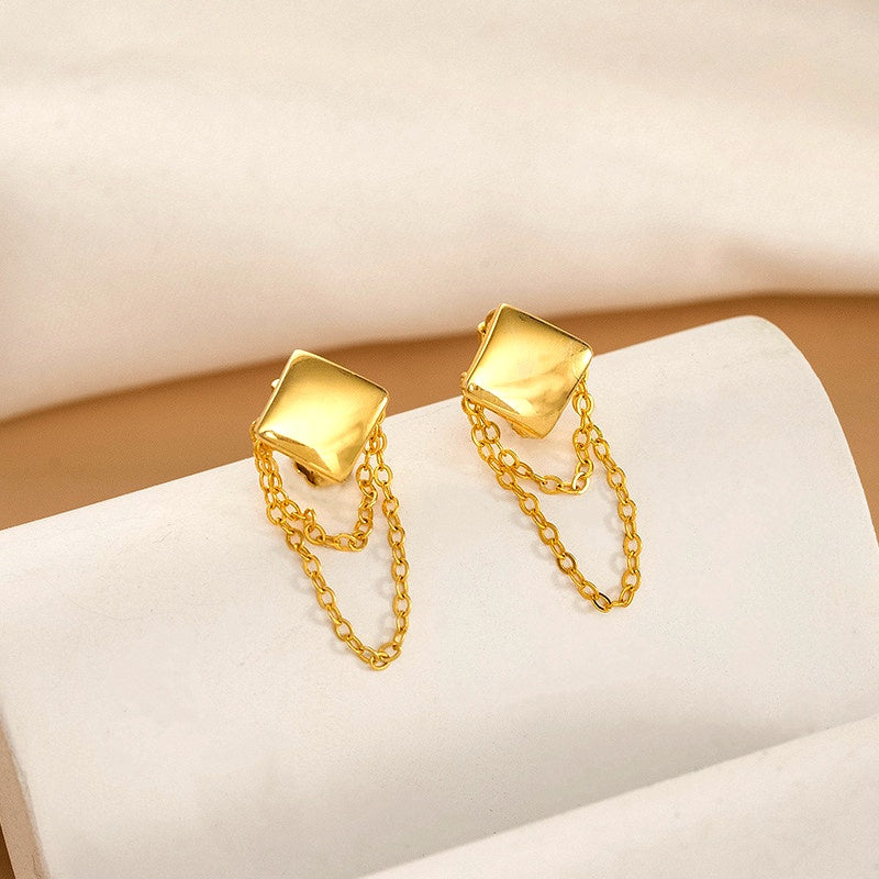 Sterling Silver Chain Tassel Earrings