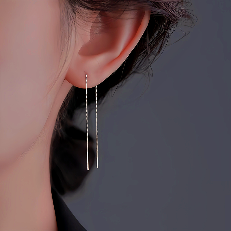 Sterling Silver Chain Threader Earrings