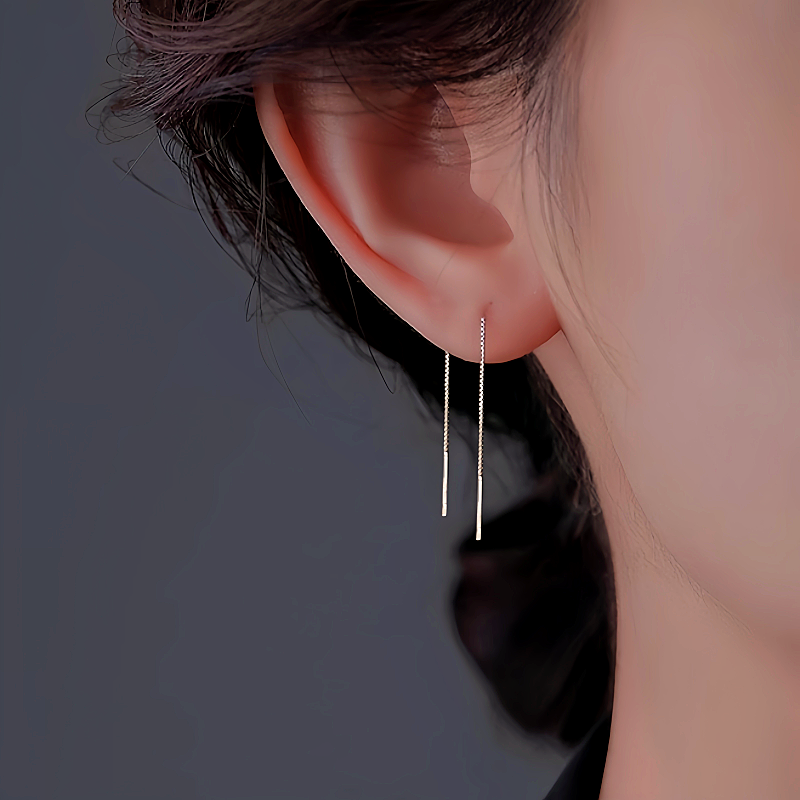 Sterling Silver Chain Threader Earrings
