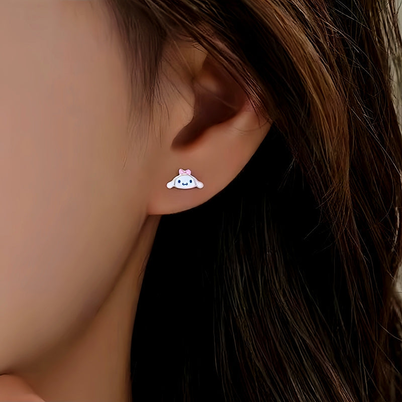 Sterling Silver Cinnamon Dog Stud Earrings