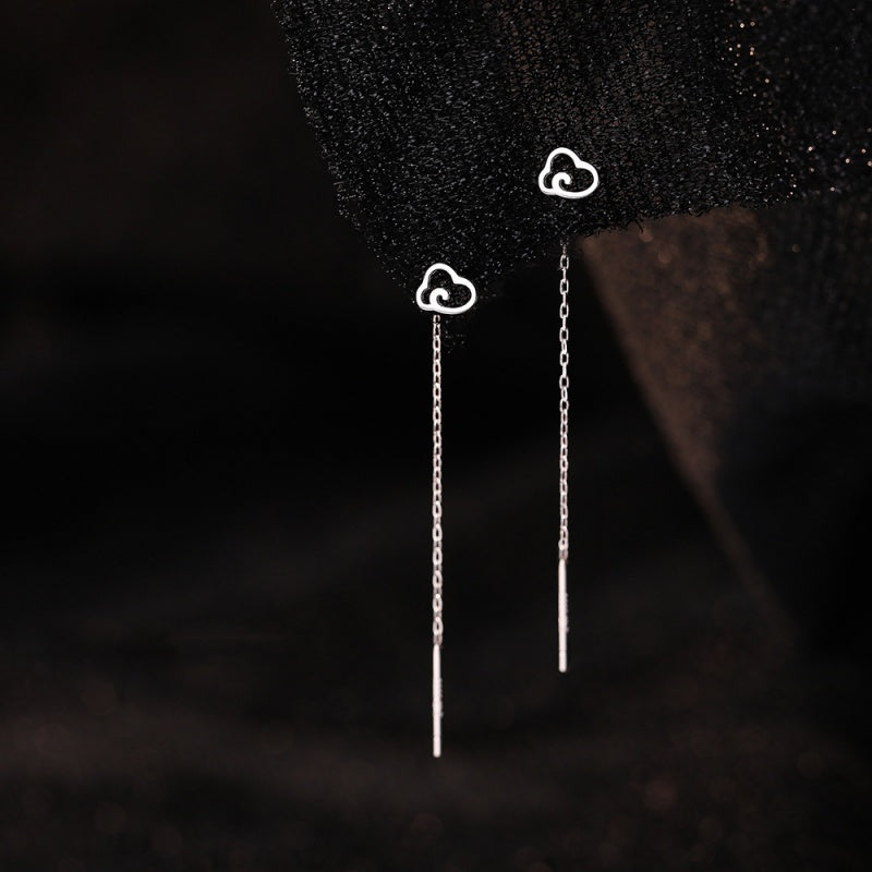 Sterling Silver Cloud Threader Earrings