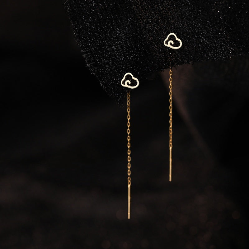 Sterling Silver Cloud Threader Earrings