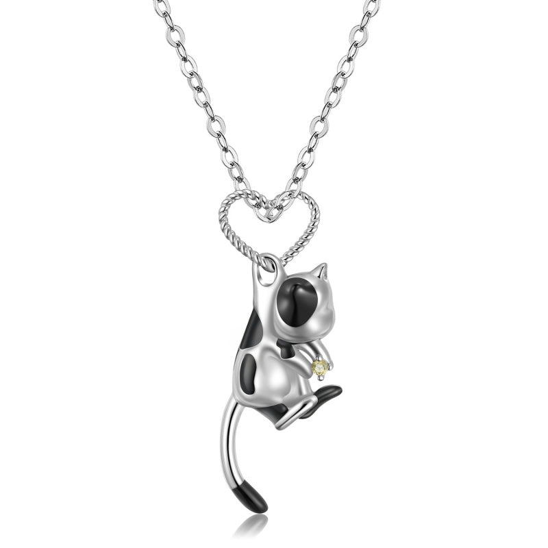 Sterling Silver Cow Cat Necklaces