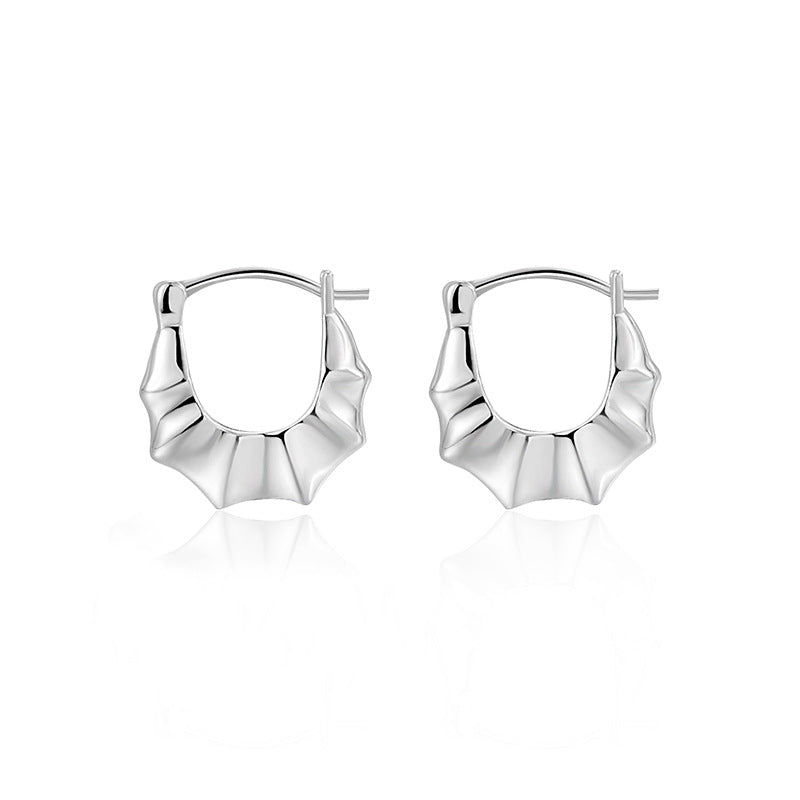 Sterling Silver Croissant Earrings