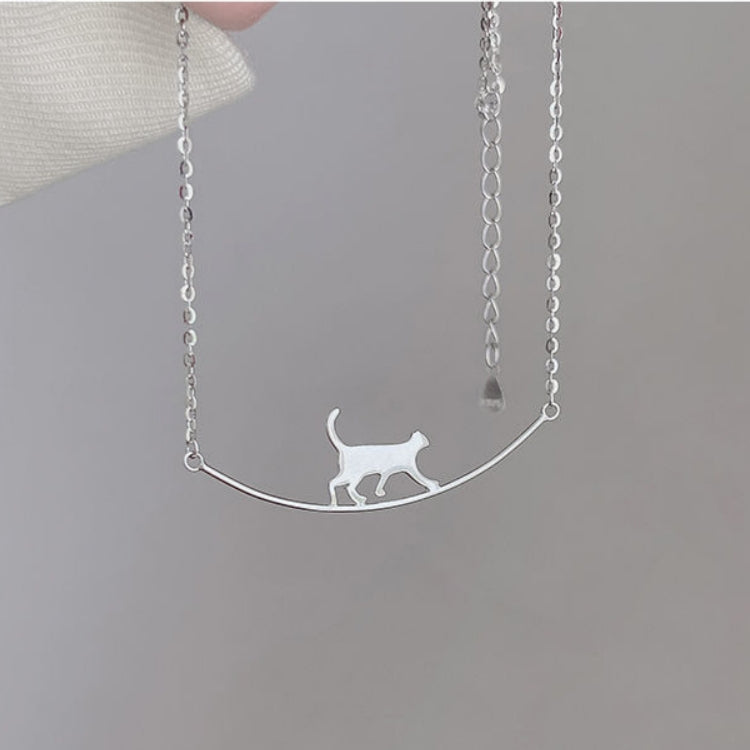 Sterling Silver Cute Cat Necklaces