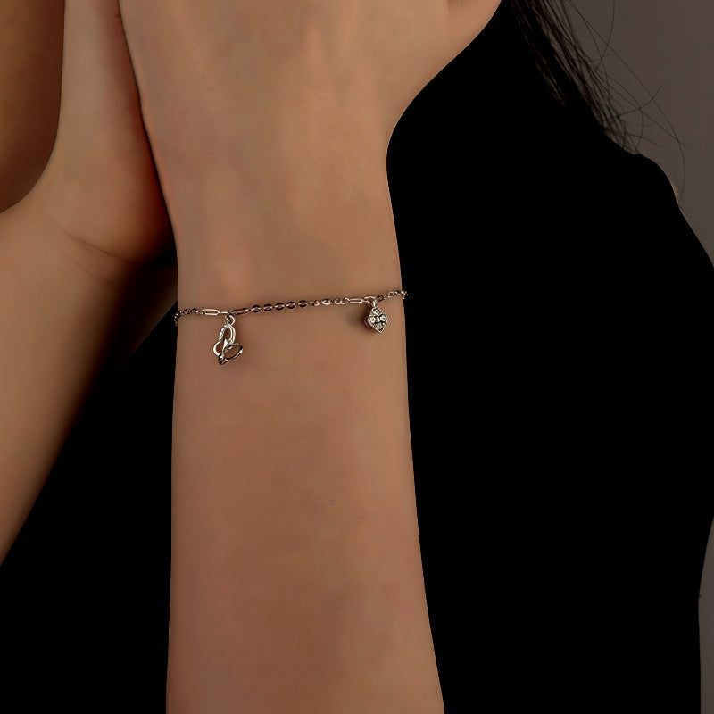 Sterling Silver Diamond Four-Leaf Clover Bracelets
