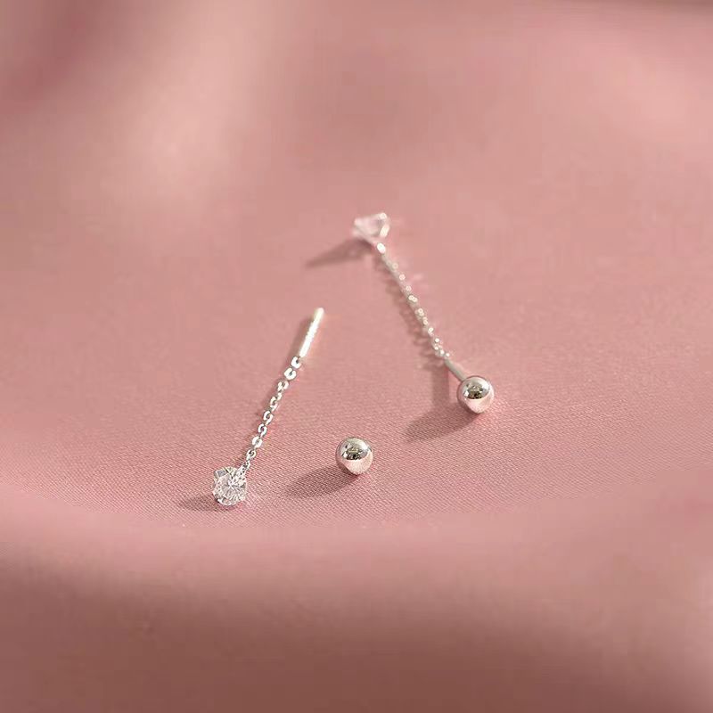 Sterling Silver Diamond Pearl Earrings