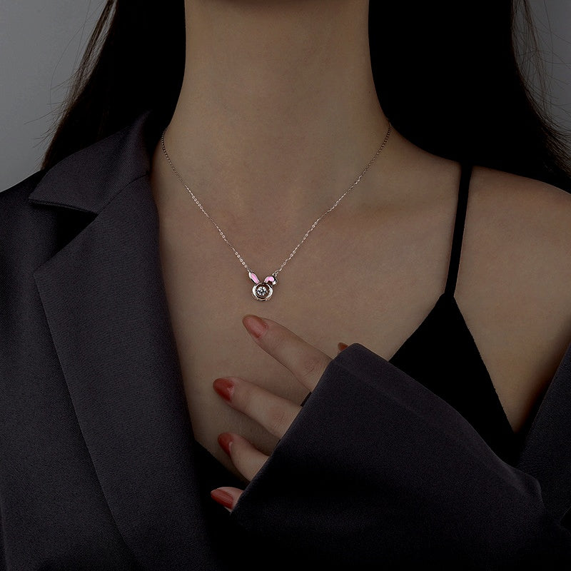 Sterling Silver Diamond Rabbit Necklaces