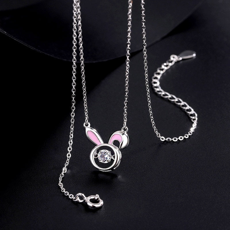 Sterling Silver Diamond Rabbit Necklaces