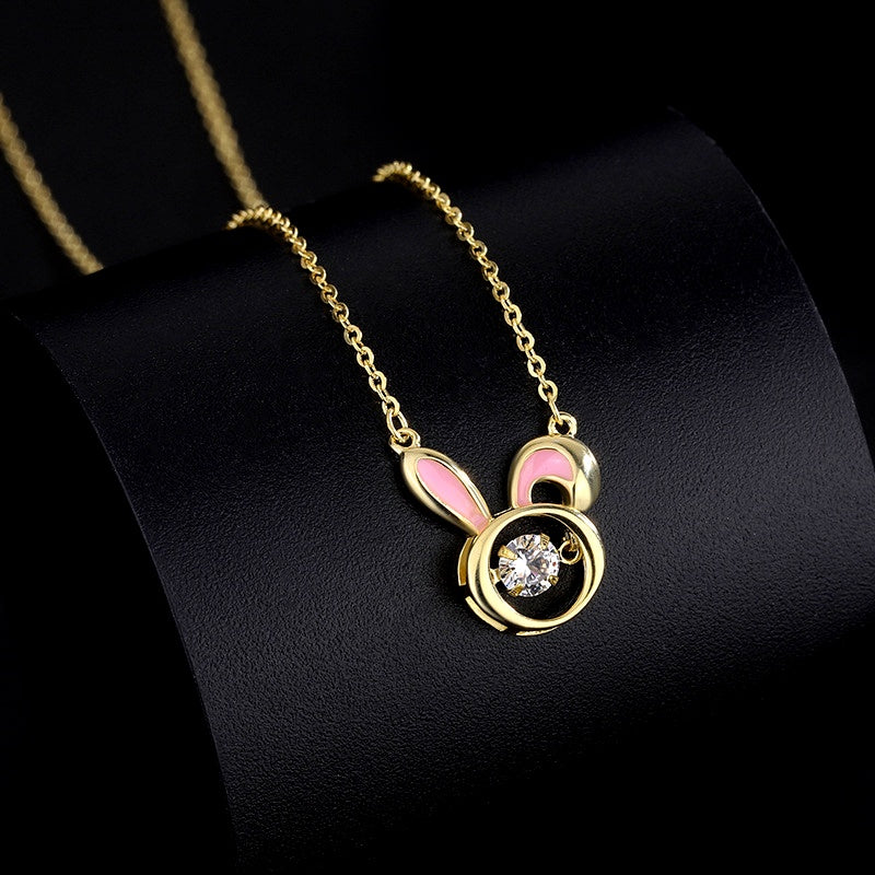 Sterling Silver Diamond Rabbit Necklaces