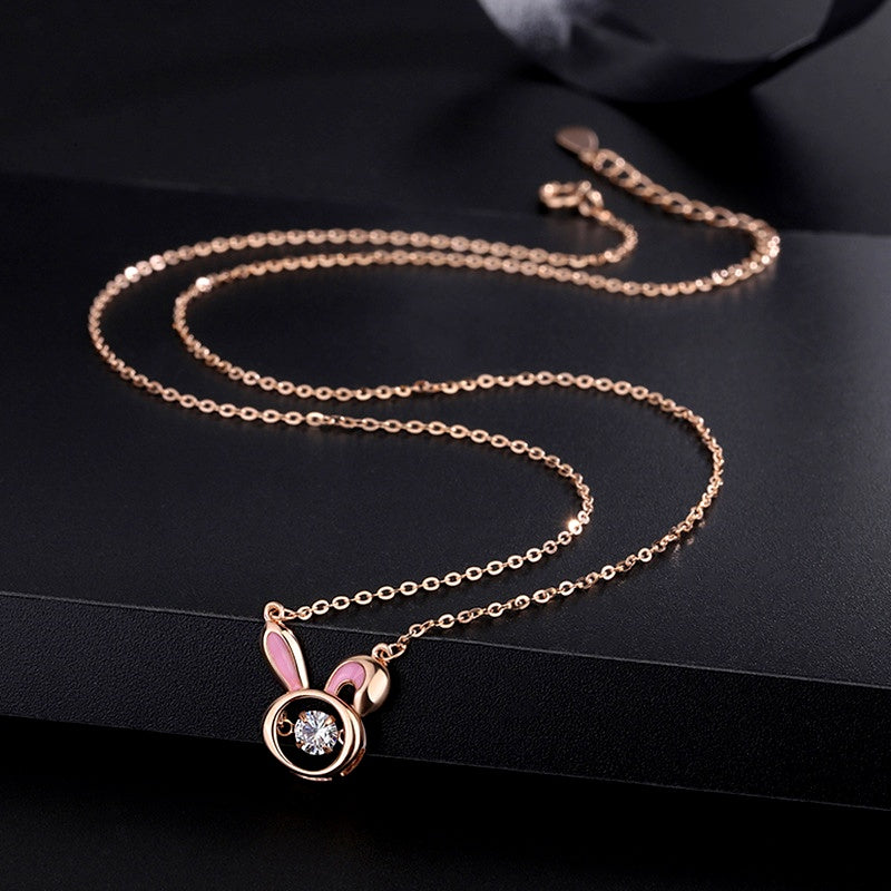 Sterling Silver Diamond Rabbit Necklaces