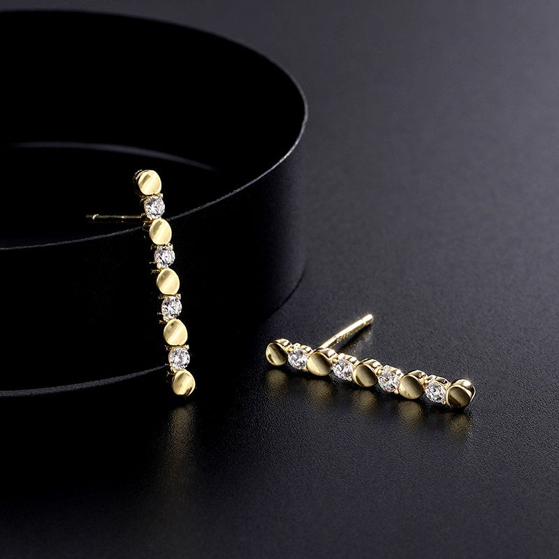 Sterling Silver Diamond Stud Earrings