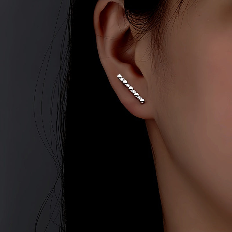 Sterling Silver Diamond Stud Earrings