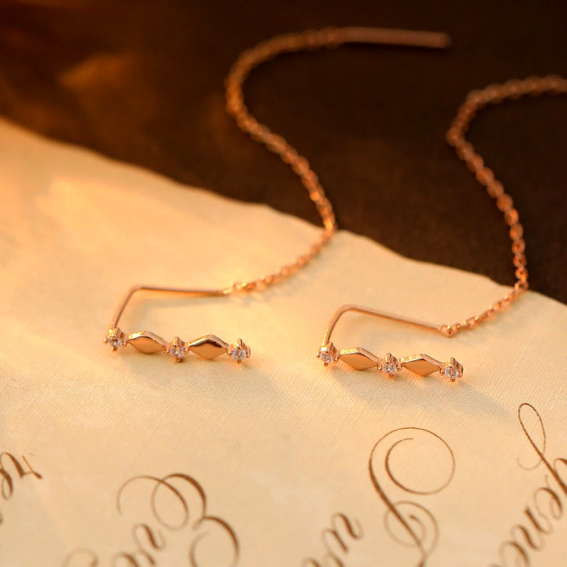 Sterling Silver Diamond Threader Earrings