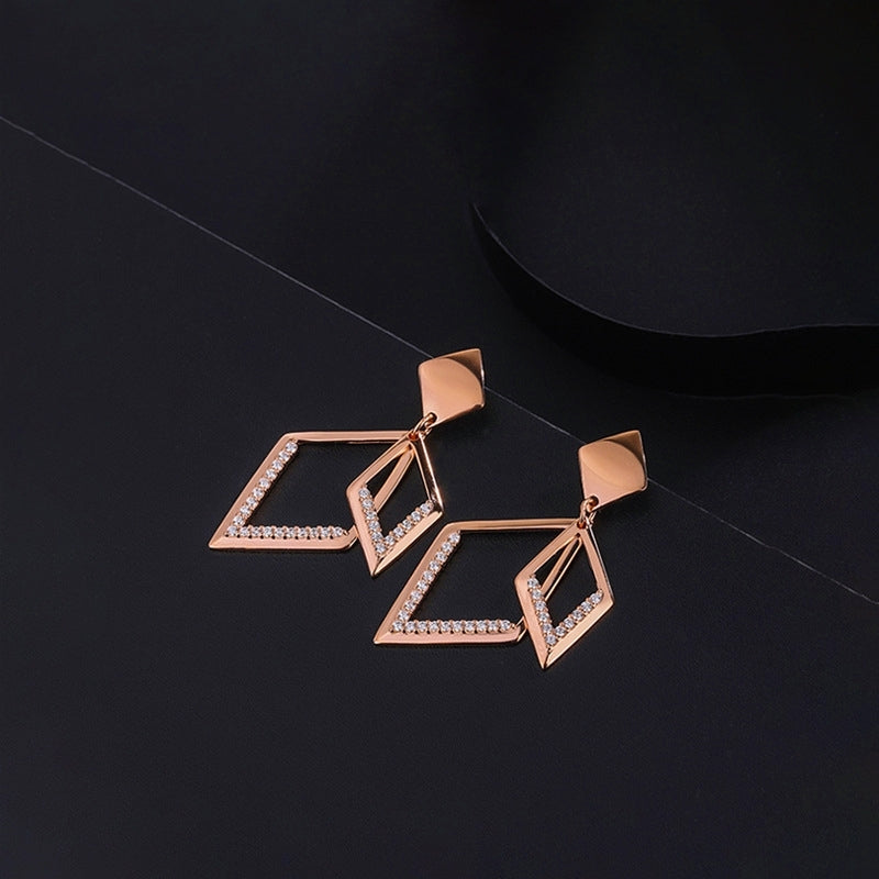 Sterling Silver Diamond Water Drop Earrings