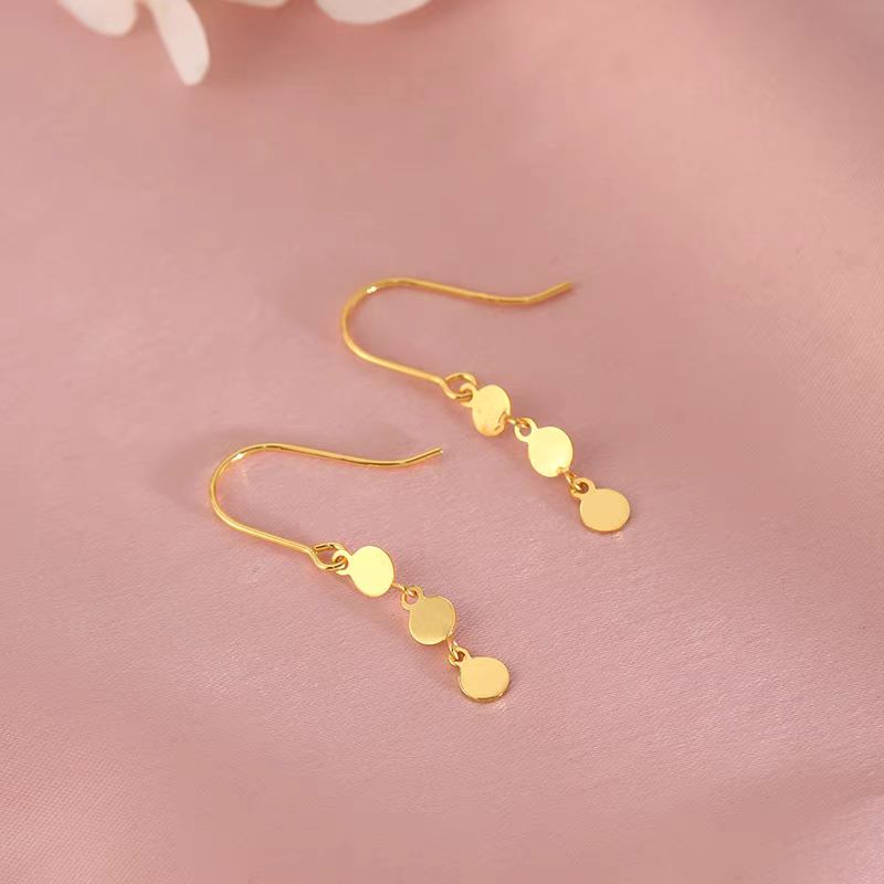 Sterling Silver Disc Ear Hook Earrings